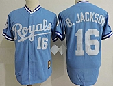Kansas City Royals #16 Bo Jackson Blue Mitchell And Ness Throwback Stitched Jersey,baseball caps,new era cap wholesale,wholesale hats